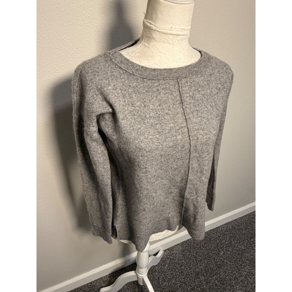 Pure Amici  Gray 100% Cashmere Pullover Sweater ~Women's S~Fall Capsule Luxury